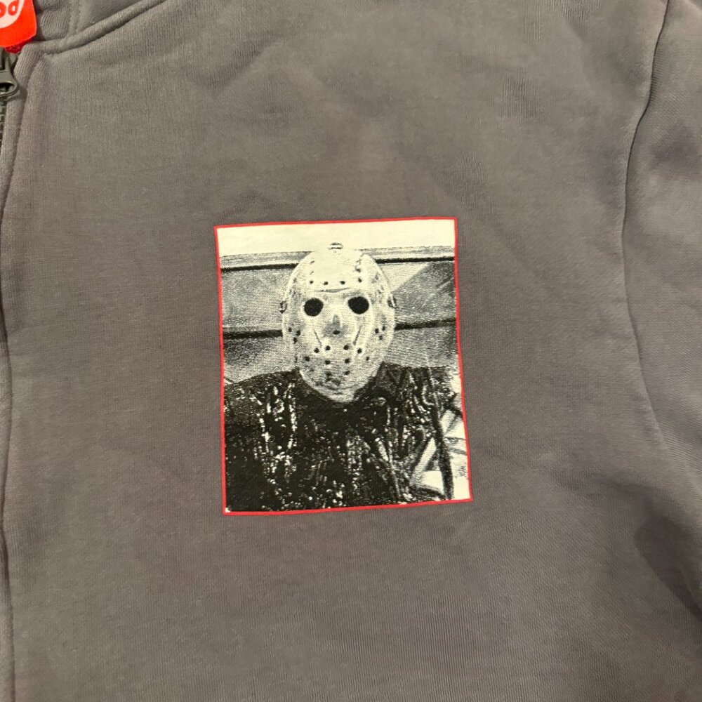 Dumbgood - Friday the 13th - Grey Zip-Up Hoodie - You’re All Doomed - Sz Large - Picture 3 of 7